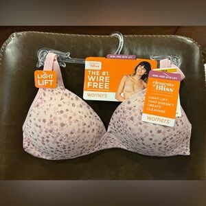 Warner’s Elements of Bliss Wire Free Bra 36A NWT Light Lift Mauve Print
